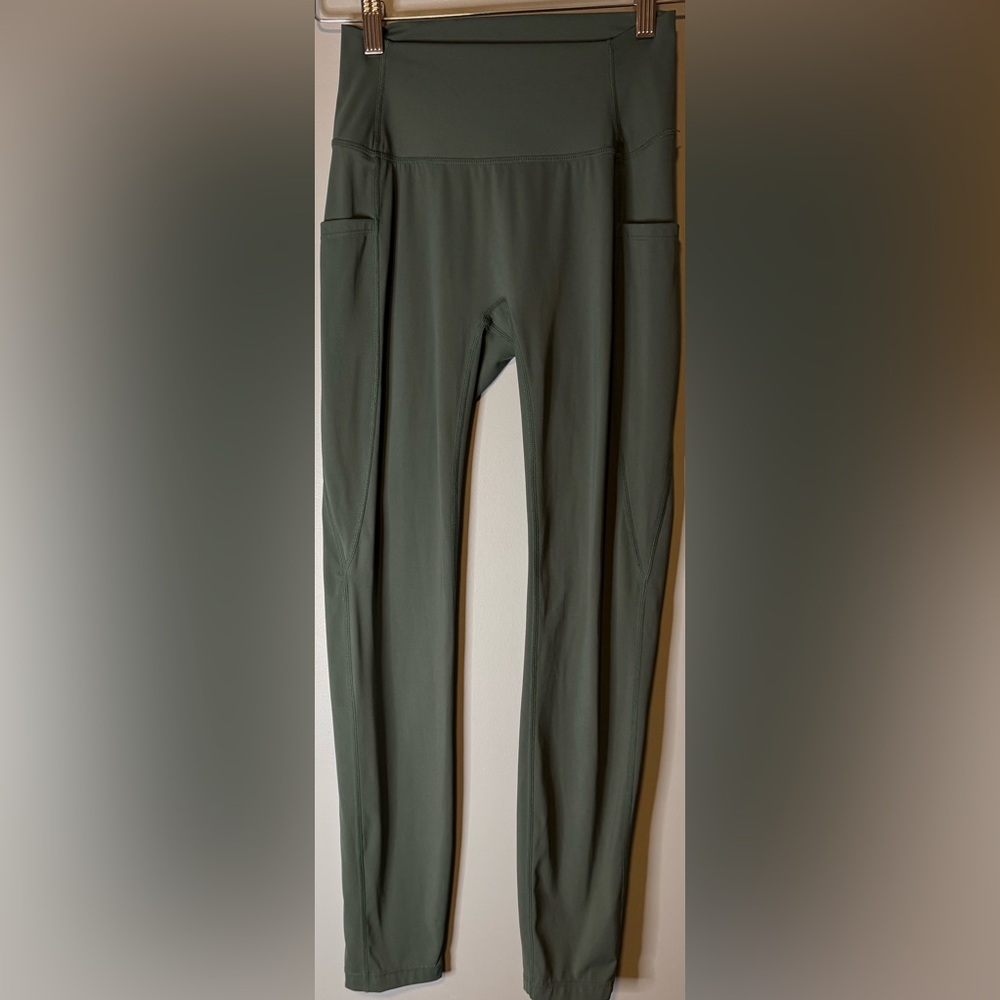 1st Phorm Green High Waisted Leggings XS Side Pocket Athletic Gym